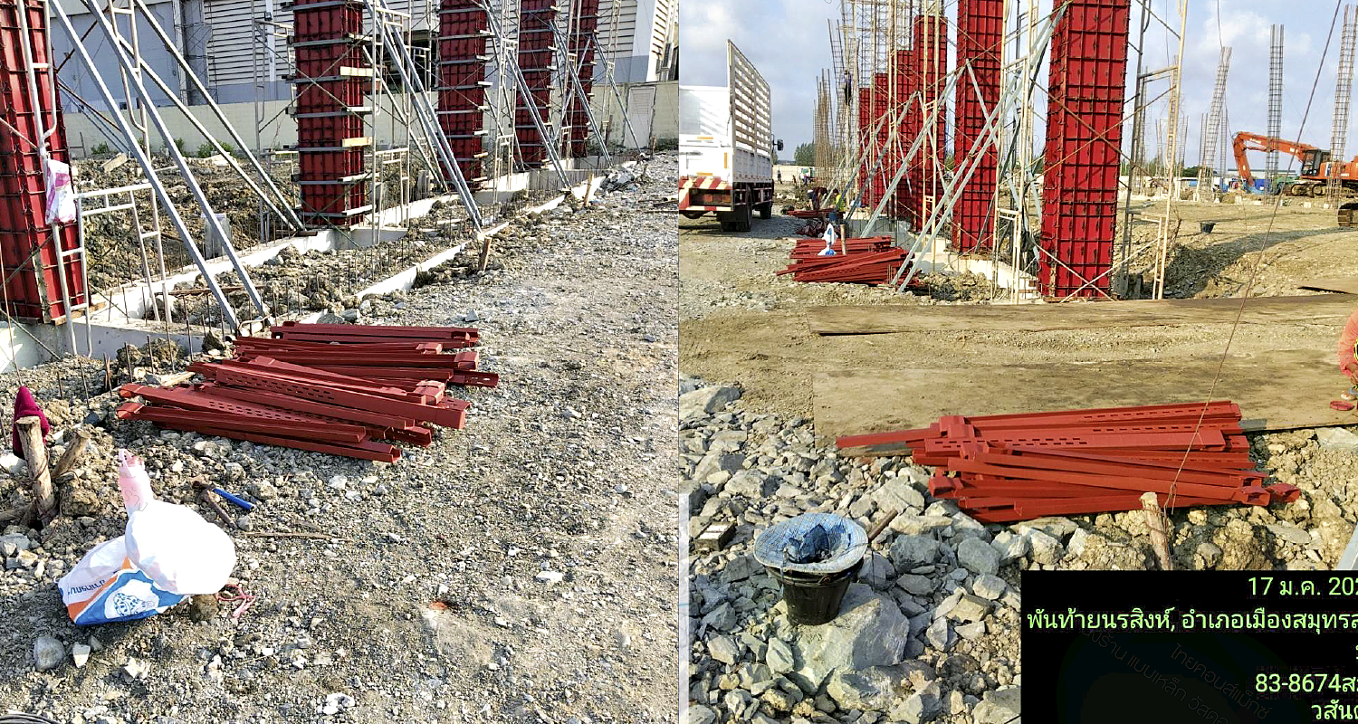 เหล็กรัดเสาคอนกรีต ณ ไซด์งานลูกค้า พันท้ายนรสิงห์, สมุทรสาคร โดยไทยคอนส์ แม็กซ์