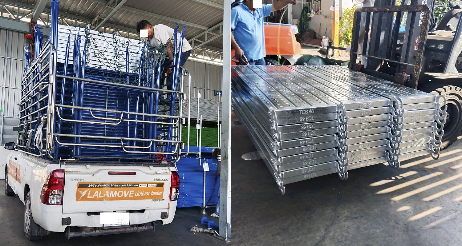 แผ่นื้นทางเดิน กัลวาไนซ์ ส่งที่หน้าไซด์งาน อ.บางแก้ว จ.สมุทรปราการ