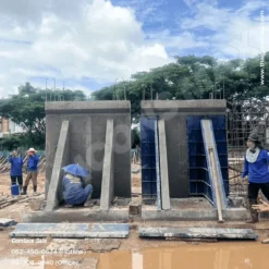 งานประกอบแบบเหล็กกำแพงกันดิน Retaining Wall Formwork - งานสั่งทำพิเศษ